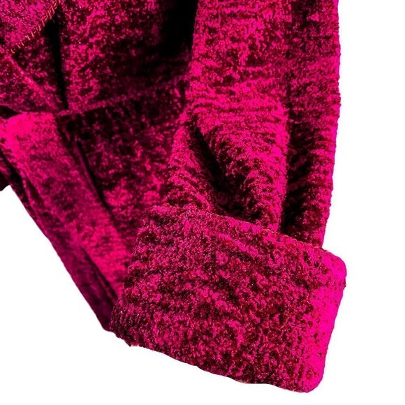 Vintage Diamond Tea Red Crushed Velvet Full Length Robe - Picture 11 of 15